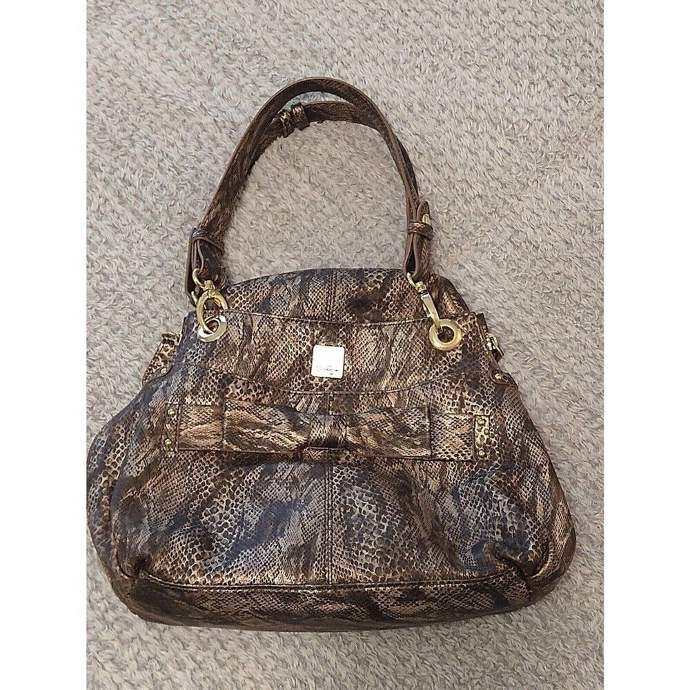 Jessica Simpson bow snakeskin handbag Y2K City Vintage Feminine Bow